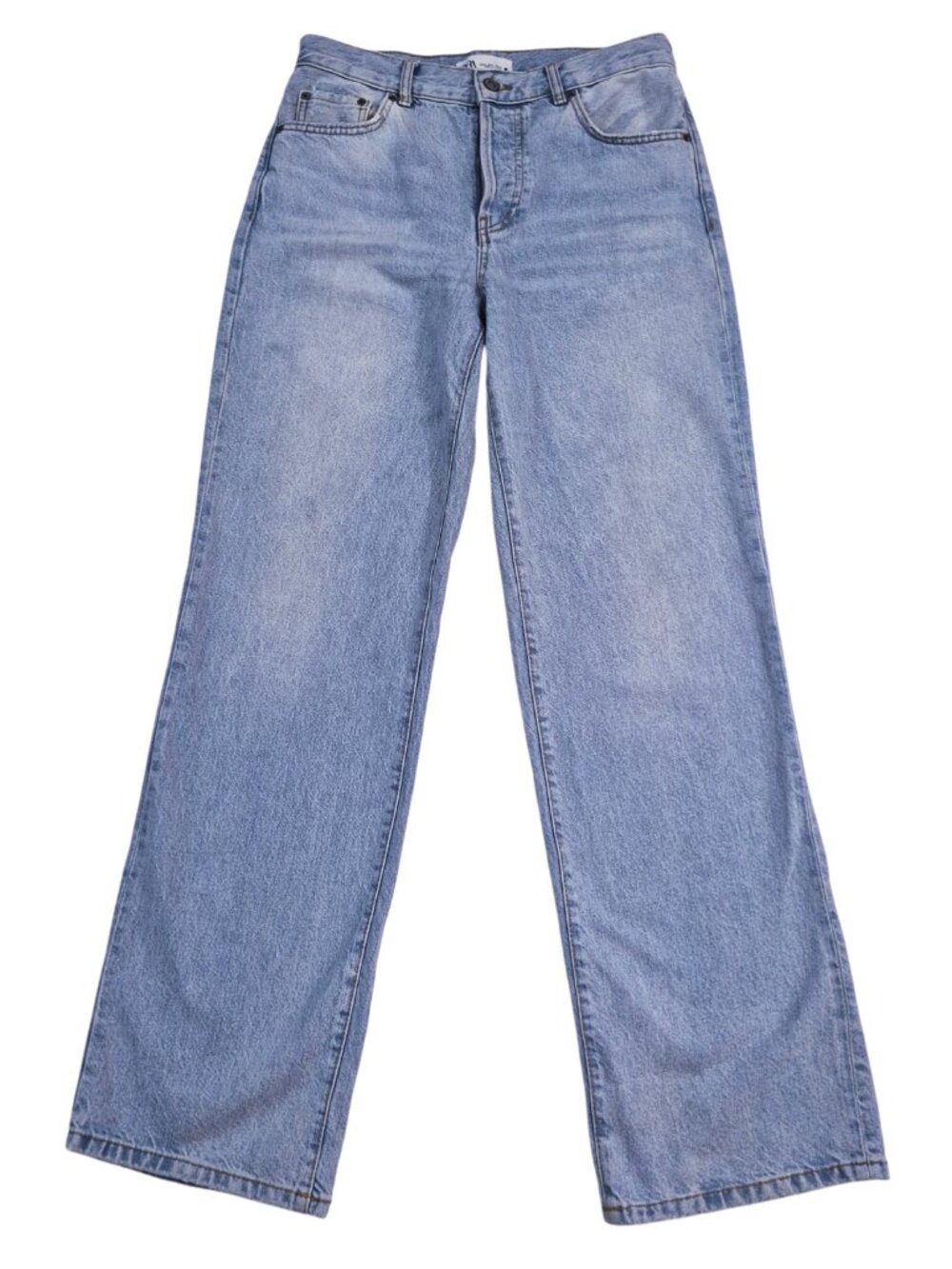 ZARA High Rise 100% Cotton Straight Leg Jeans Size 4 - Size 8